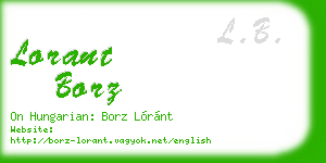 lorant borz business card